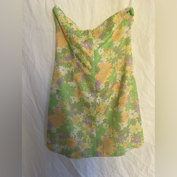 Princess Polly colorful floral mini strapless dress Size 6 NEW - Picture 7 of 10